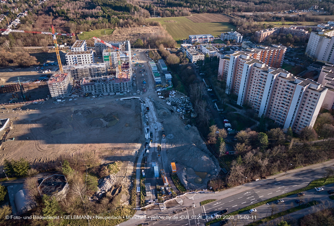 07.01.2023 - Baustelle zum Alexisquartier und Pandion Verde in Neuperlach
